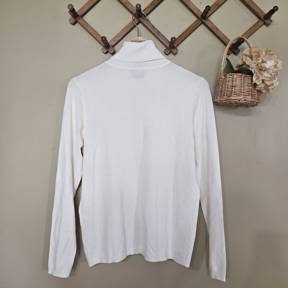 Chico’s Ivory Turtleneck Sweater NWT – Size 1 (M/L) – Cream Knit Pullover - Picture 6 of 7